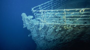 The wreck of Titanic lies north of Newfoundland, 4,000 metres beneath the surface of the Atlantic Ocean.