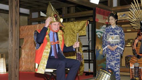 Prince William dons samurai gear during visit to Japan