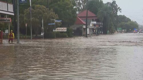 Water inundated the main road in Laidley in 20 minutes.