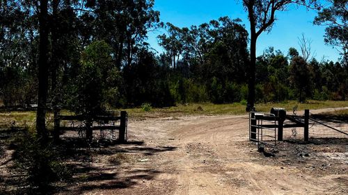 Gates of Wieambilla property where two Queensland police officers were shot.