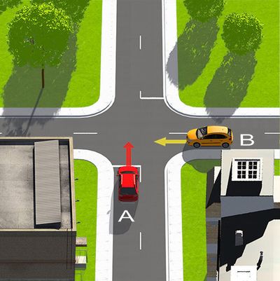 Giving way an unsigned intersections
