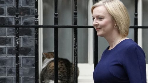 Britain's Prime Minister Liz Truss leaves 10 Downing Street to attend parliament.