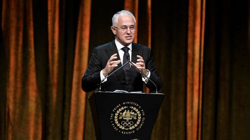 Turnbull speaks to the audience. (AAP)