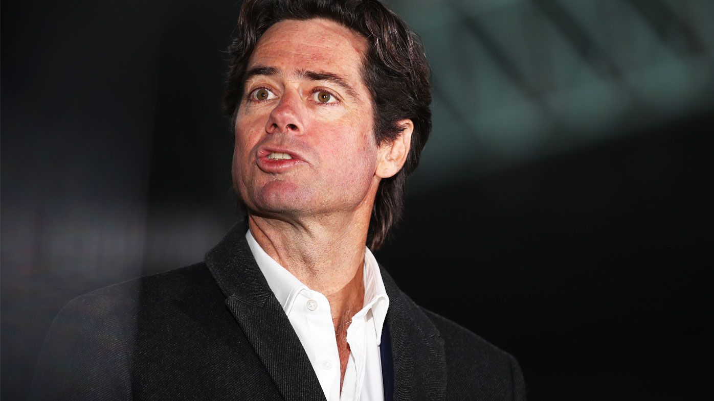 AFL CEO Gillon McLachlan speaks to the media 