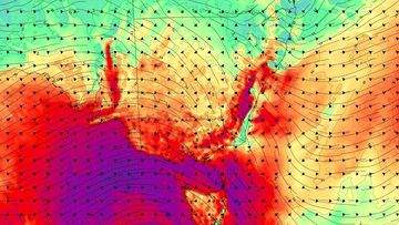 Cold front moving across south east Australia