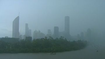 Brisbane overcast rain and storms.