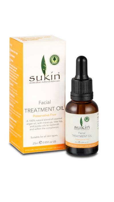 <p><a href="http://www.sukinorganics.com/Product/Face-Care/Moisturise/123/Facial-Treatment-Oil-" target="_blank">Facial Treatment Oil, $19.95, Sukin</a></p>