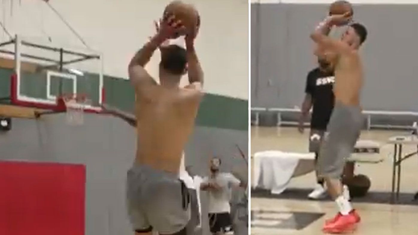 Ben Simmons was seen hitting his shots in another off-season training video. 