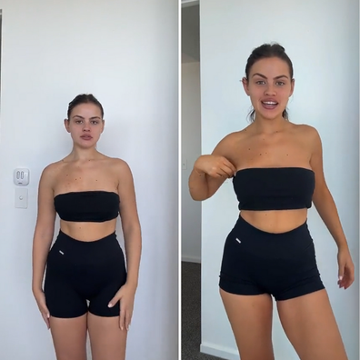 @christinapodolyan on TikTok showing viral tanning product