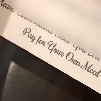 Couple tell guests to pay for their own meal at wedding