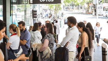 The Bourke Street Optus store was inundated with angry customers.