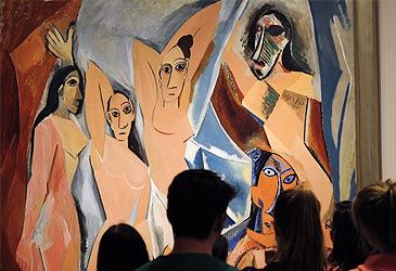 Pablo Picasso created The Young Ladies of Avignon in which medium?