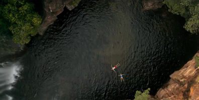 Hamish Blake and Zoe Foster-Blake at Florence Falls, Litchfield National Park