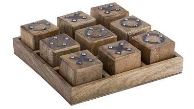 Wooden Noughts & Crosses game.
