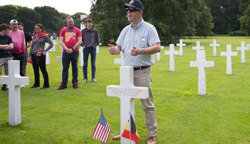 The original grave of Navy sailor Julius Pieper, at the Ardennes American Cemetery in Liege, Belgium. (Photo: AP).