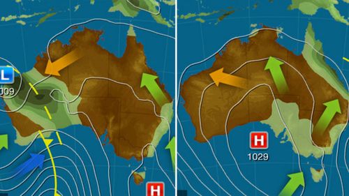 The west and east coast will cop heavy rain