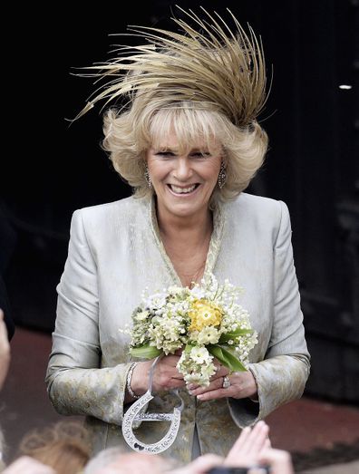 Camilla meets the crowd following her marriage to Prince Charles at Windsor Castle in 2005.