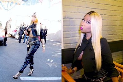 PICS] Nicki Minaj's Nip Slip — Singer Wears No Bra Under Jacket