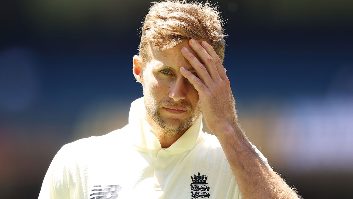 Joe Root of England reacts after day three of the Third Test match