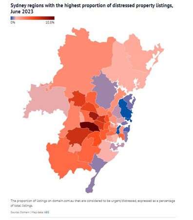 Data analysis property real estate house mortgage stress Sydney map