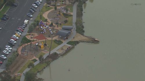The three-year-old was found in Lake Neangar off Napier Street in Eaglehawk, in central Victoria, about 11.50am.