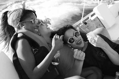 <b>Rihanna</b> posted these cheeky holiday snaps from a cruise on the Mediterranean to her Facebook fan page.