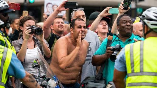 Counter-protesters faced off against the white supremacists.