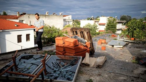 Witnesses to the wild weather in Greece described violent winds and torrential rain.