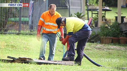 A septic tank on the property was drained as part of the investigation. (9NEWS)