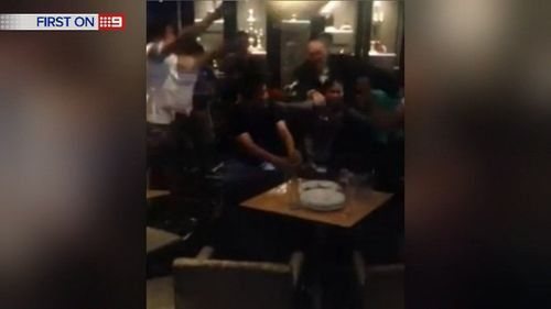 The fight broke out between cricket fans watching the India vs Pakistan World Cup clash. (9NEWS)