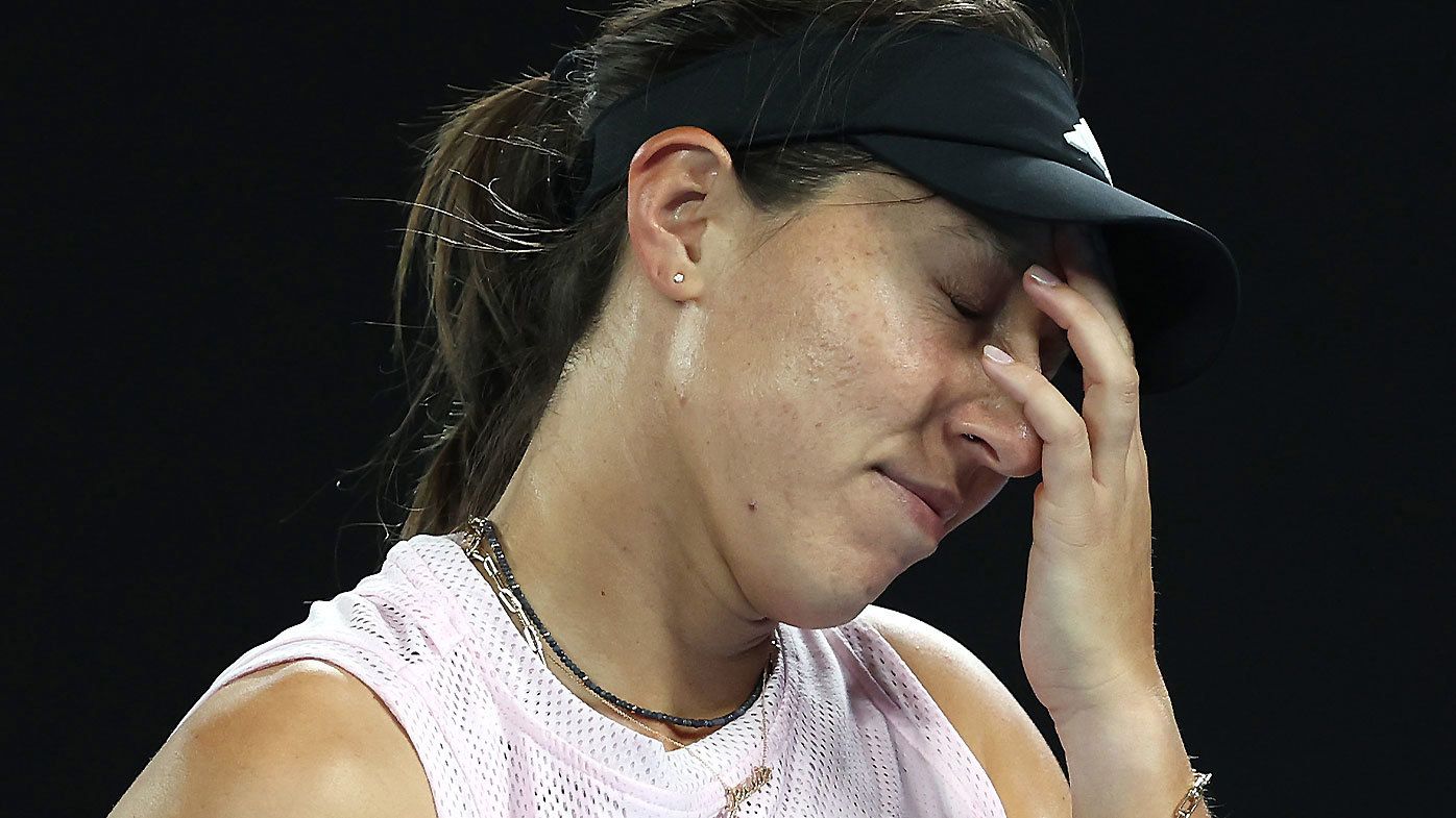 Jessica Pegula reacts after a missed shot during the Australian Open