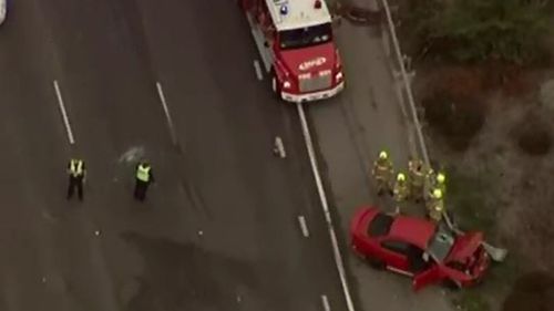 Two people taken to hospital after suspected 'road rage' crash on Monash Freeway near Springvale Road