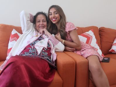 Maria Thattil with her grandmother