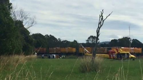 A woman and three girls were in the car when it crashed with a train. (9NEWS)