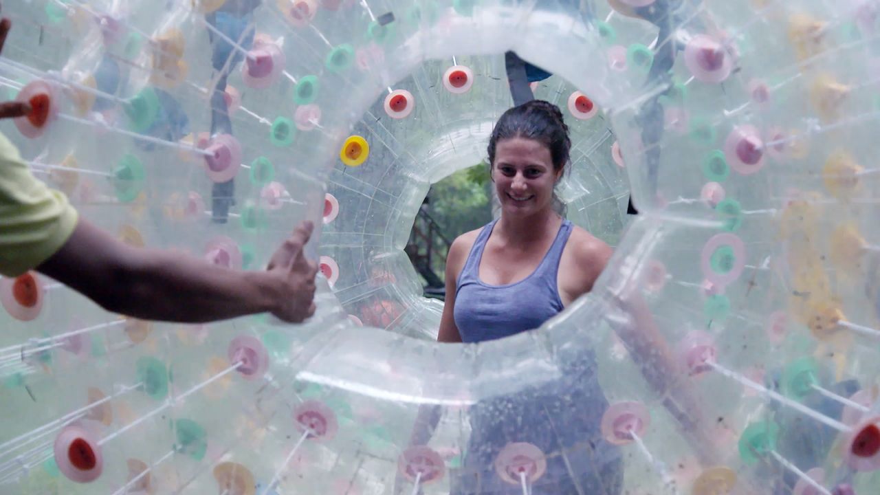 Twins lose it during zorb ball experience: Travel Guides ...