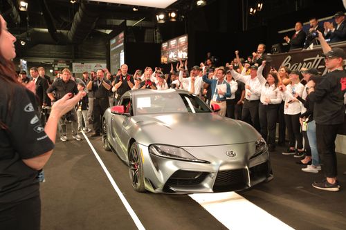 The engine cover of the A90 Toyota Supra is signed by Toyota CEO, Akio Toyoda.