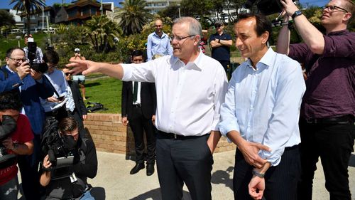 Scott Morrison campaigning with Dave Sharma.