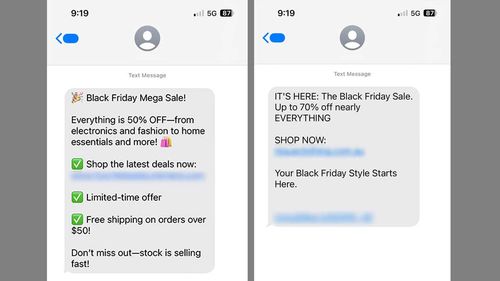 Online shoppers are being urged to be extra vigilant of cyber criminals ramping up fake text messages to scam unwitting Australian victims ahead of one of the biggest global retail sales events of the year.