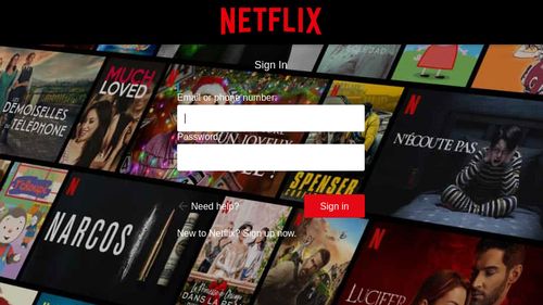 Users are directed to a fake Netflix login page.