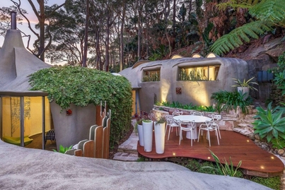 Hollander House in Sydney's Newport resembles a rock with its wacky cement build