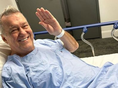 Jimmy Barnes and wife Jane in hospital after his open heart surgery.