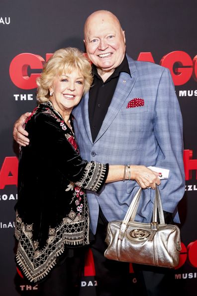 Patti and Bert Newton arrive at opening night of Chicago The Musical on December 19, 2019 in Melbourne. The pair were a regular at events and on red carpets.