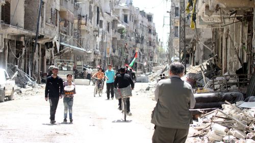 The attack occurred in the last remaining rebel stronghold in the Eastern Ghouta area. Picture: AAP.