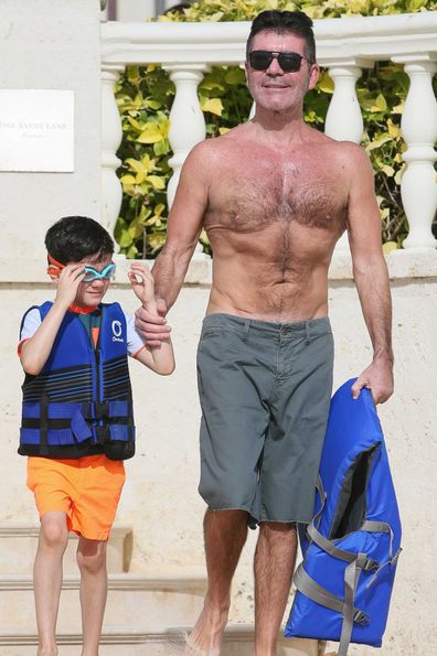 Simon Cowell on holiday with his son Eric. 