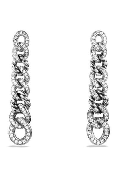 <a href="http://shop.nordstrom.com/s/david-yurman-petite-pave-curb-chain-earrings-with-diamonds/3755117">David Yurman pave earrings with diamonds, $3044 at Nordstrom.com</a>