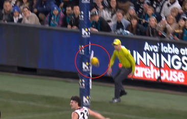 Port Adelaide&#x27;s round 19 goal that hit the umpire&#x27;s goal flags.