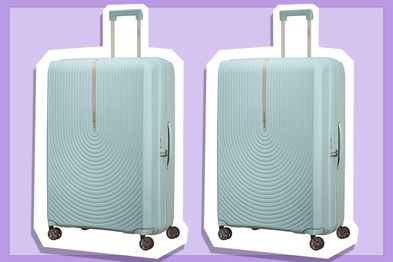 9PR: Samsonite Hi-Fi Spinner Expandable Suitcase, Sky Blue