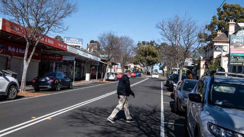 Empty streets in Campbelltown as the region enters a stricter lockdown.