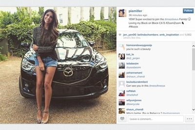 @piamiller: YEW! Super excited to join the @mazdaaus Family! Loving my Black on Black CX-5 #ZoomZoom #Mazda