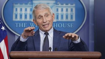 Dr. Anthony Fauci, director of the National Institute of Allergy and Infectious Diseases, speaks during the daily briefing at the White House in Washington, Wednesday, Dec. 1, 2021. (AP Photo/Susan Walsh)